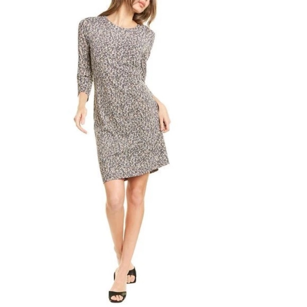J. McLaughlin Catalina Sophia Shift Dress Charcoal Geometric Snake Print L18